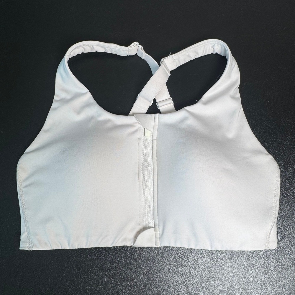 Avia Womens White Front Zip High Impact Sports Bra Size M AV76L280